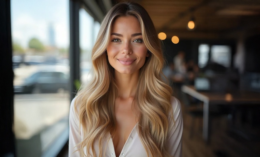 Image 2: Micro Bead I-Tips and Tape Hair Extensions with Style Cut and Blend