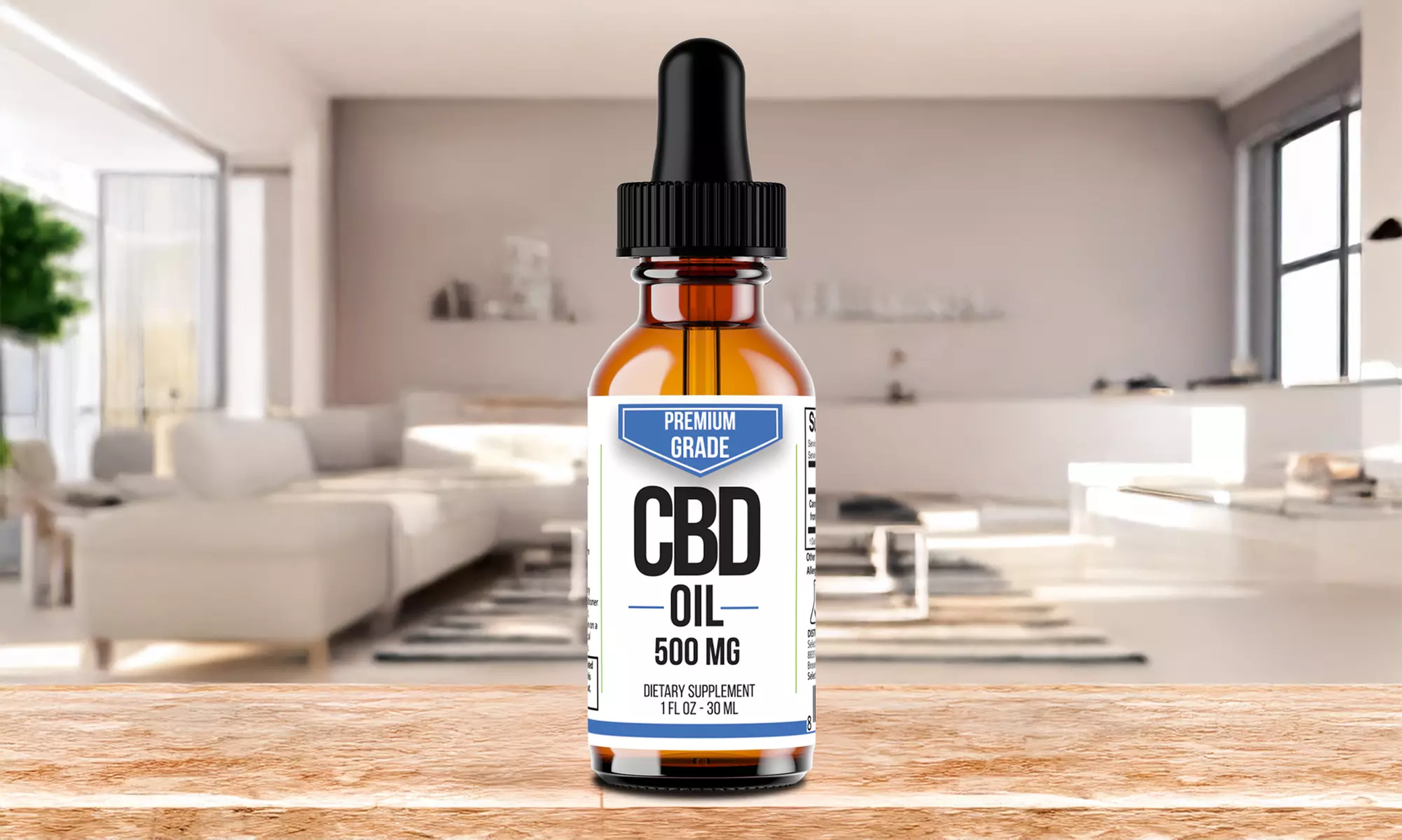 Premium Grade 100% Natural CBD Oil (500mg or 1000mg)