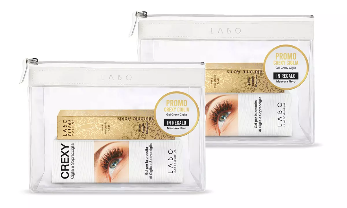 1 o 2 gel per crescita ciglia e sopracciglia con mascara Labo