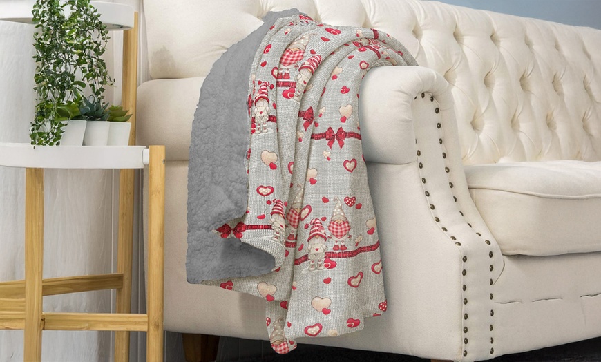 Image 7: Couverture plaid double face sherpa et microfibre