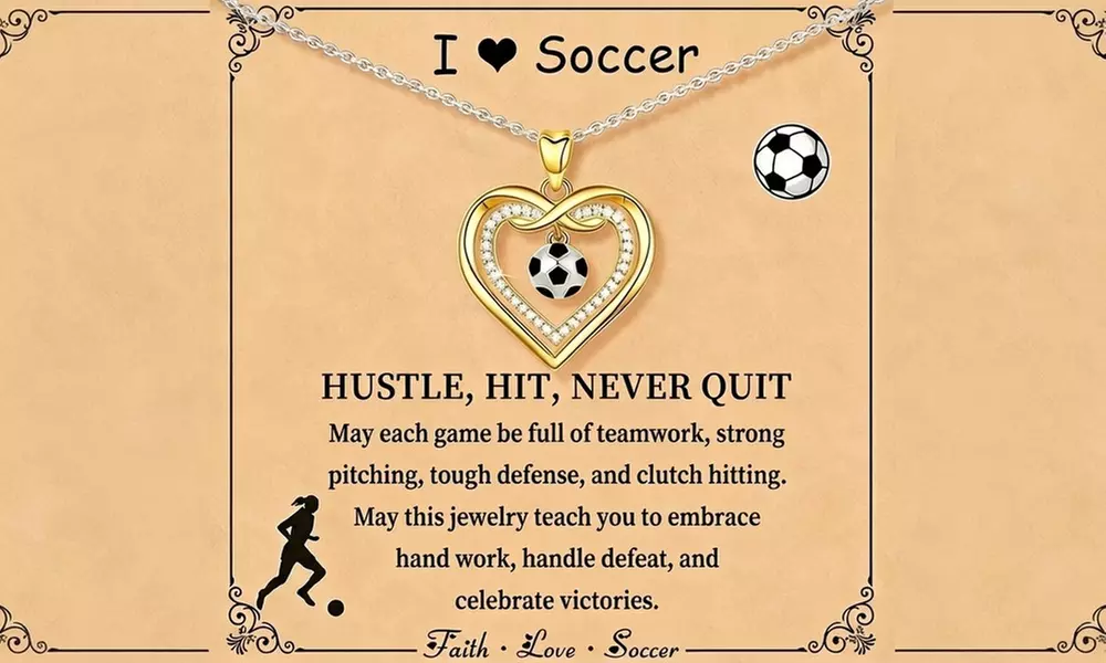 Fußball-inspiriertes Schmuck-Set aus 1 Halskette und 1 Armband