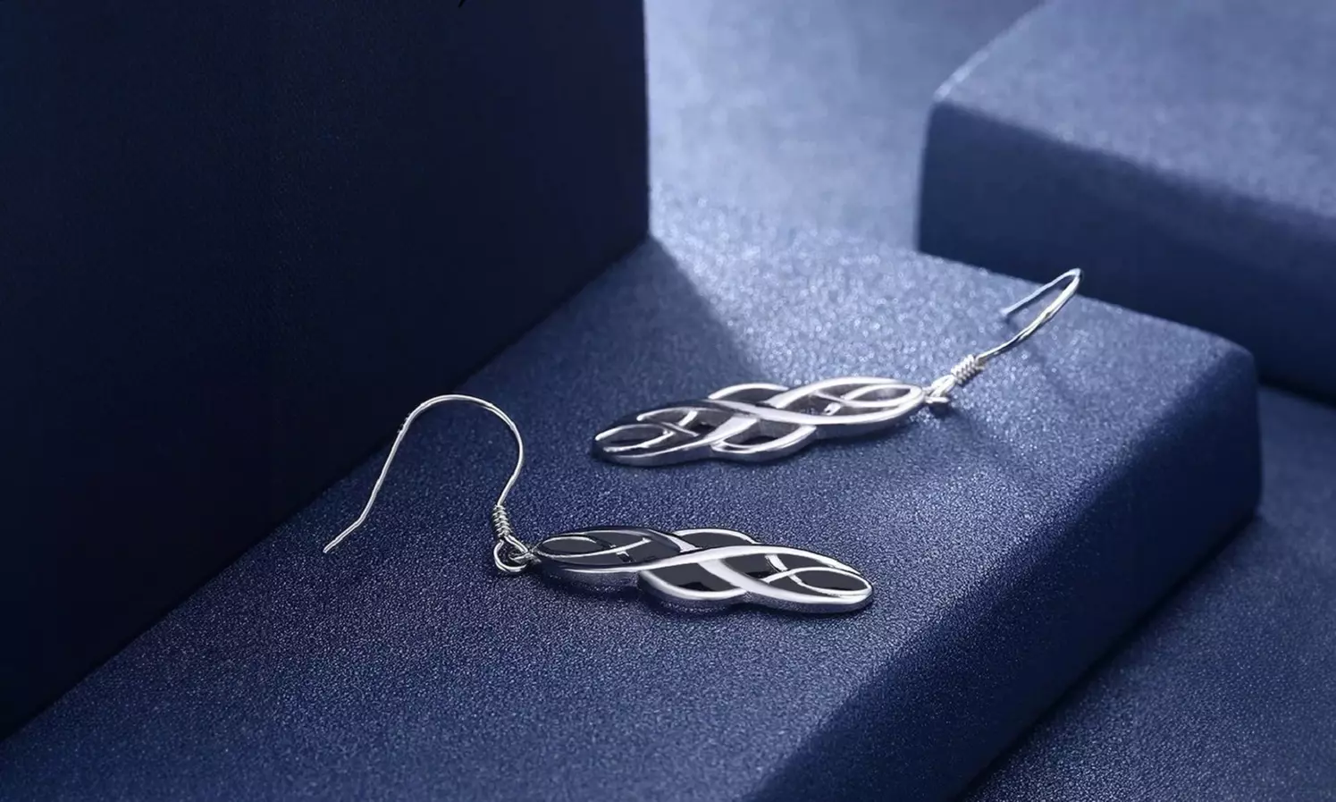 925 Sterling Silver Celtic Knot Infinity Drop Dangle Earrings 