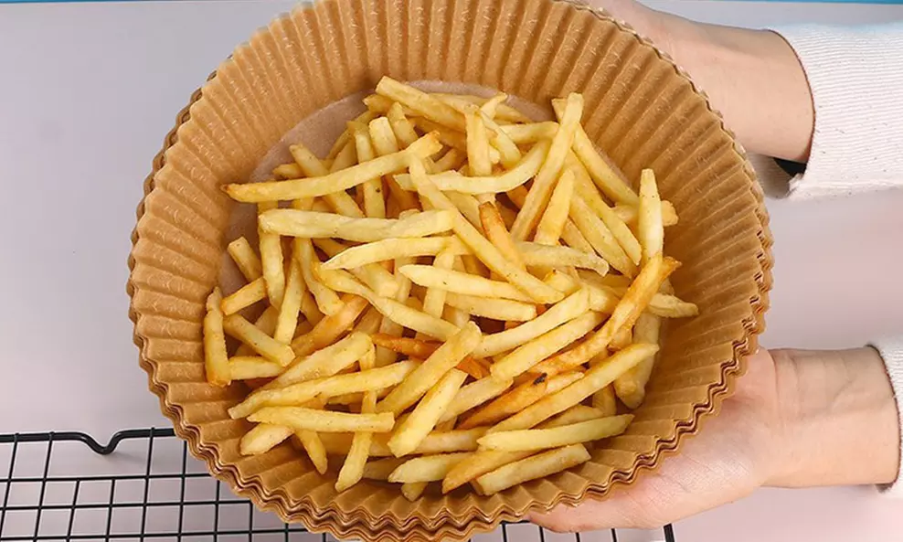 US 100-200Pc Air Fryer Liners Disposable Paper Liner Baking Roast Microwave6.3''