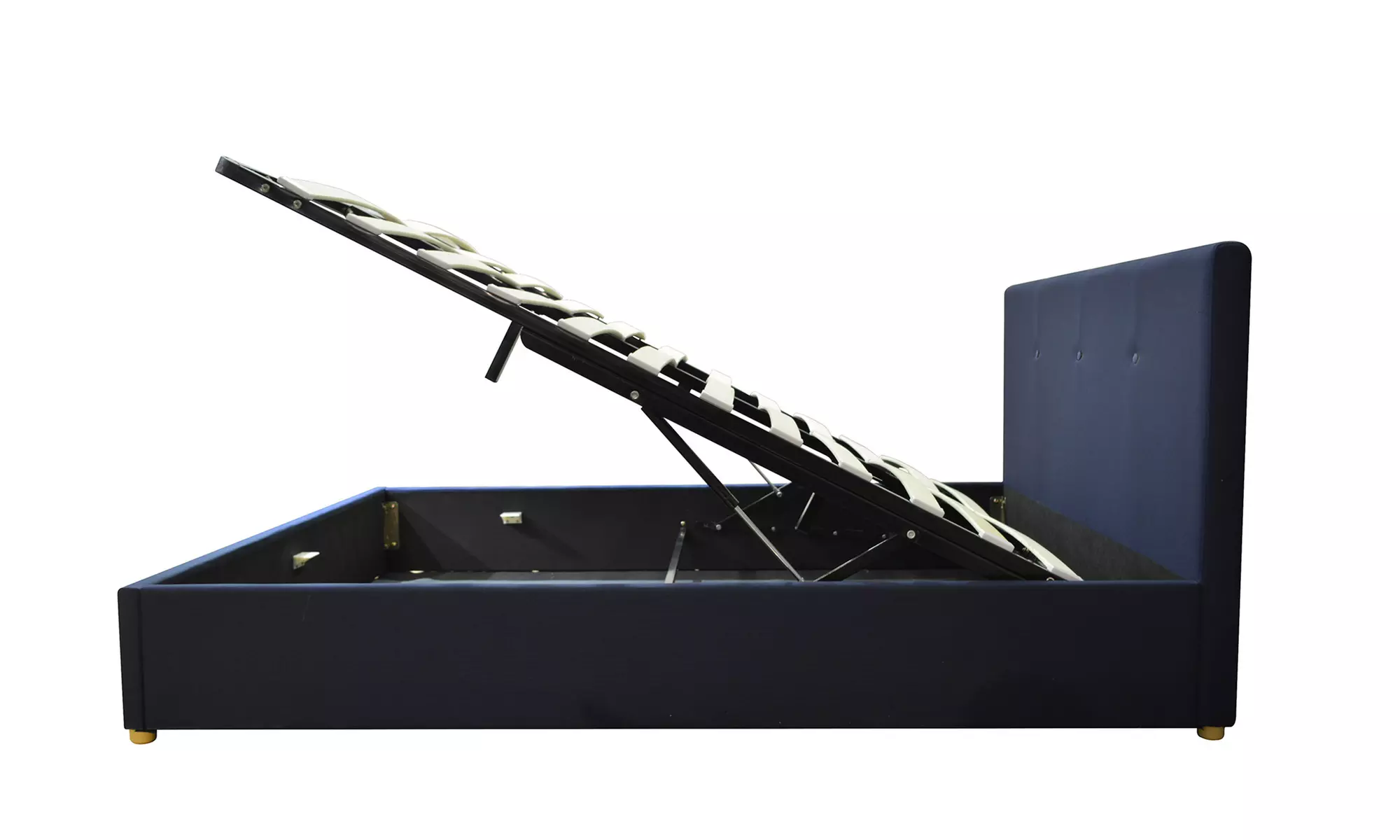 Lit coffre majestueux tissu capitonné Sampur