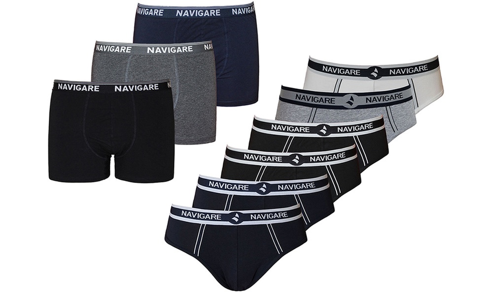 Pack di 3 o 6 slip o boxer da uomo Navigare
