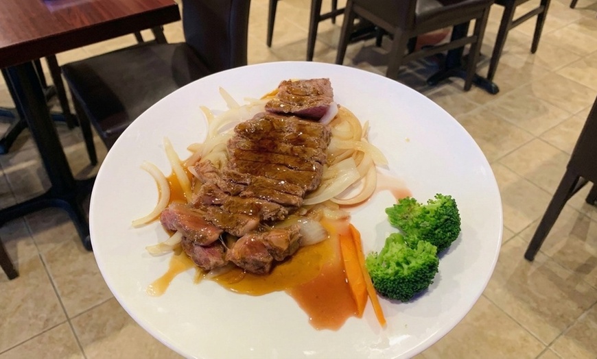 Image 2: Interactive Hibachi Dining: Fresh Steak, Chicken, Seafood Grilled