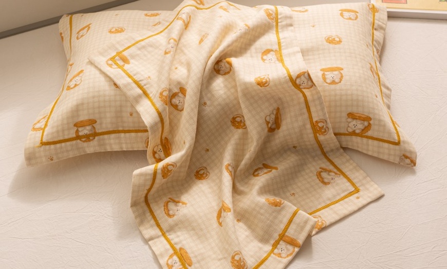 Image 76: Breathable Pure Cotton Kids Pillowcase Pair