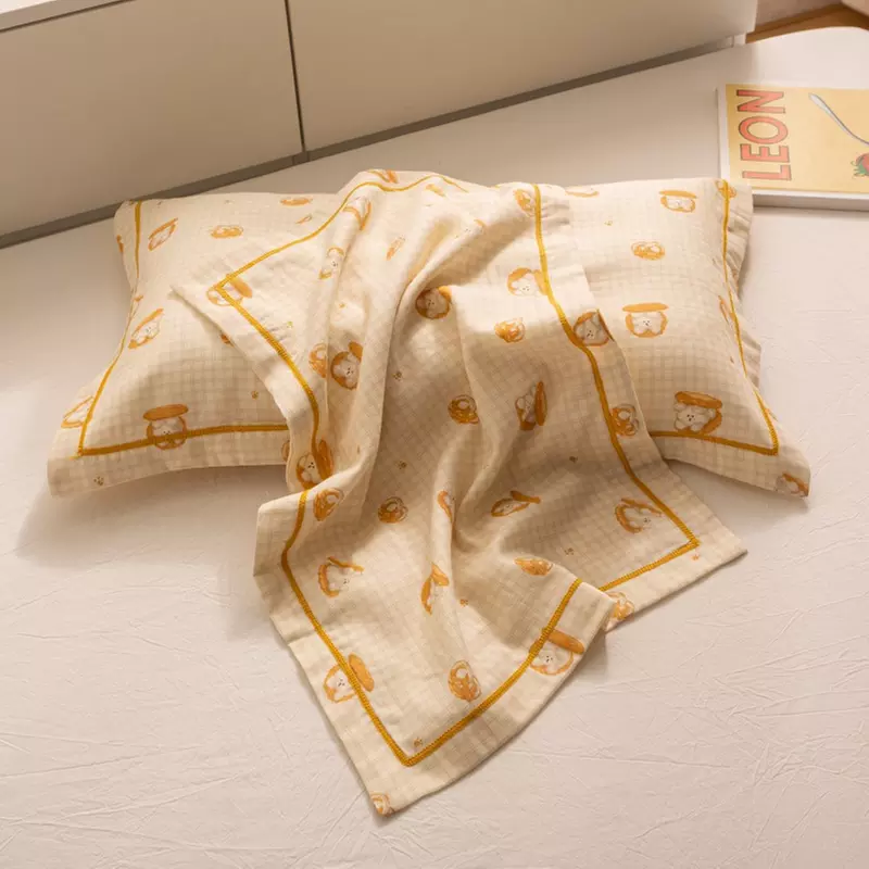 Breathable Pure Cotton Kids Pillowcase Pair