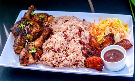 Hibiscus Jerk Wings + Choice of Drink - Hibiscus Jamaican Fusion