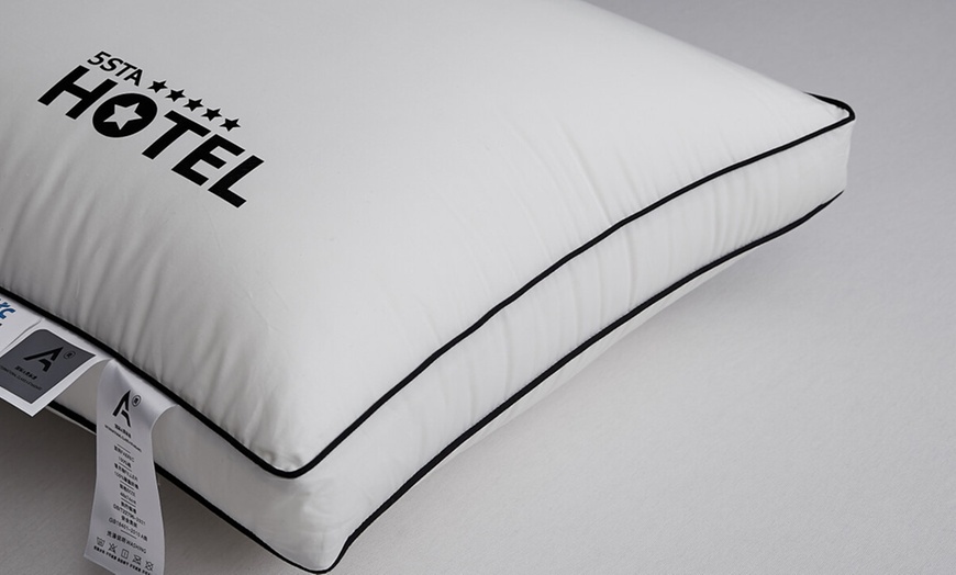 Image 40: 100% Cotton Five Star Hotel Pillow 2 Pack Set