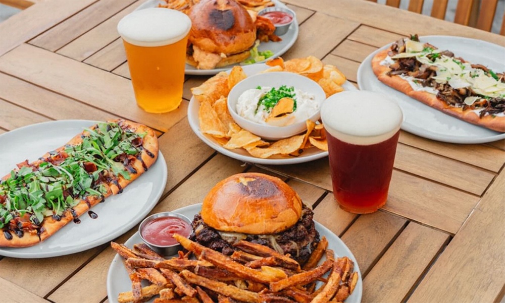 1 or 2 16oz Craft Beers and Smash Burger for Outside Beer Garden