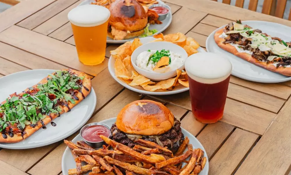 1 or 2 16oz Craft Beers and Smash Burger for Outside Beer Garden