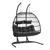 Image 39: Outdoor Cosy Rattan-Effect Hanging Egg Chair with Cushion