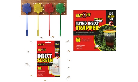 Beat It! Beat It! Fly,Swatters 4 Pack, White