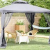 Image 1: Outsunny 3m x 3m Gazebo with Net Curtains, Stylish Metal Design