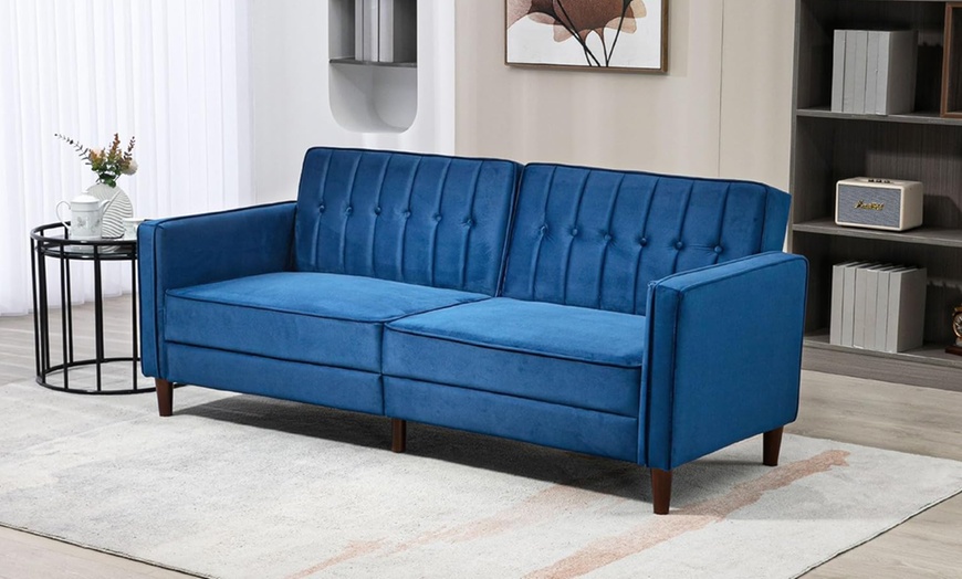 Image 8: HomCom Three Seater Sofa-Bed