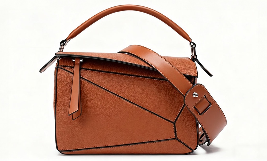 Image 10: Solid Colour Geometric Crossbody Bag