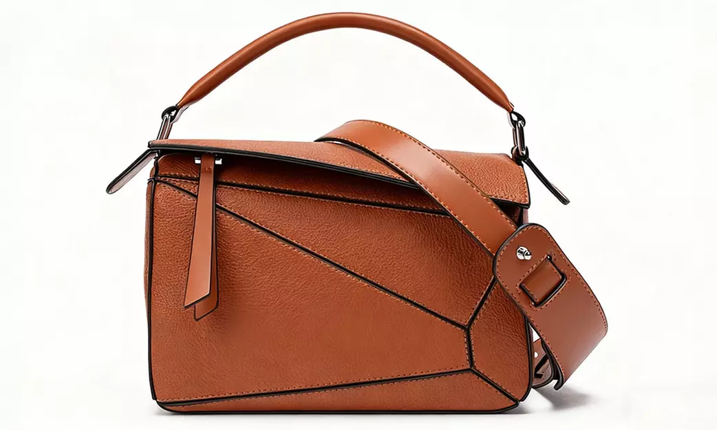 Solid Colour Geometric Crossbody Bag