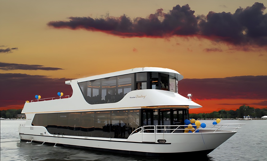 Image 2: Sightseeing or Dinner Cruise Abroad the Luxurious Paradise Yachts