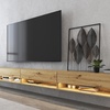 Image 3: Mueble de TV suspendido en pared con luces led y módulos con estantes