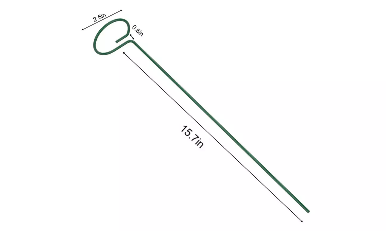 6 Pack Plant Stakes for Flowers Metal Single Stem Plant Support Rings 16 inch