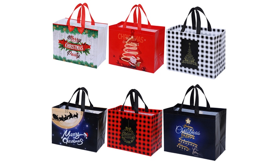 Image 2: 6-Piece Christmas Tote Bags