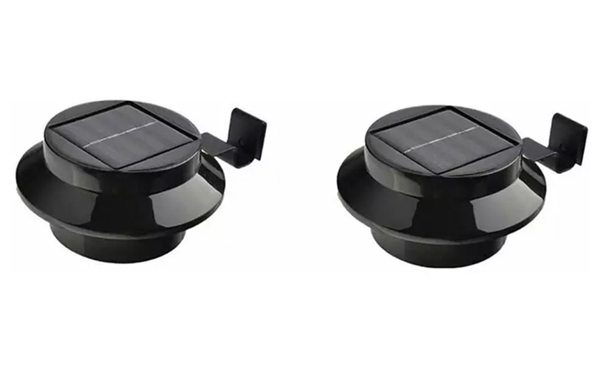 Image 8: Brighten Your Space: 2, 4, or 8 Solar Fence Gutter Lights: White/Black