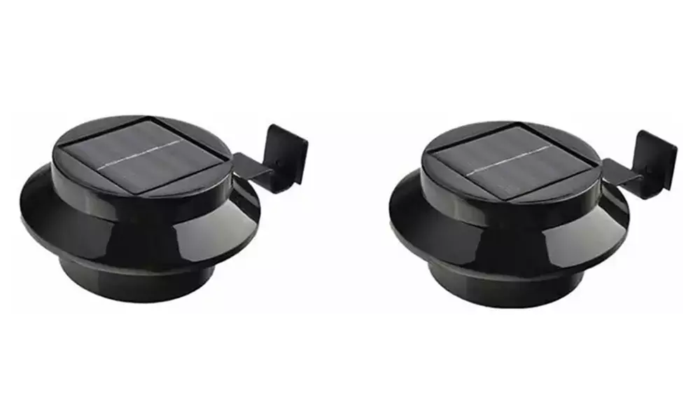 Brighten Your Space: 2, 4, or 8 Solar Fence Gutter Lights: White/Black