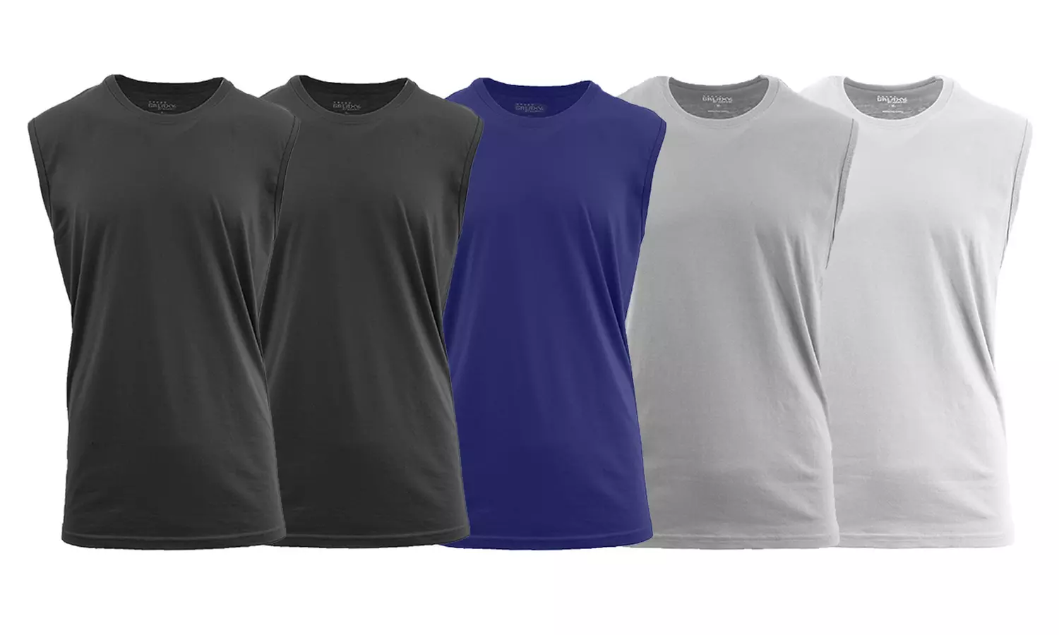 Men's 5-Pack Crew Neck Muscle Tank Tee (S-5XL)
