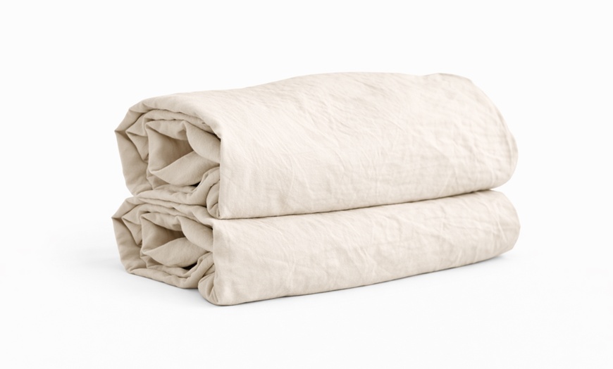 Image 6: 1 ou 2 draps-housses en microlavée, bonnet de 25 cm