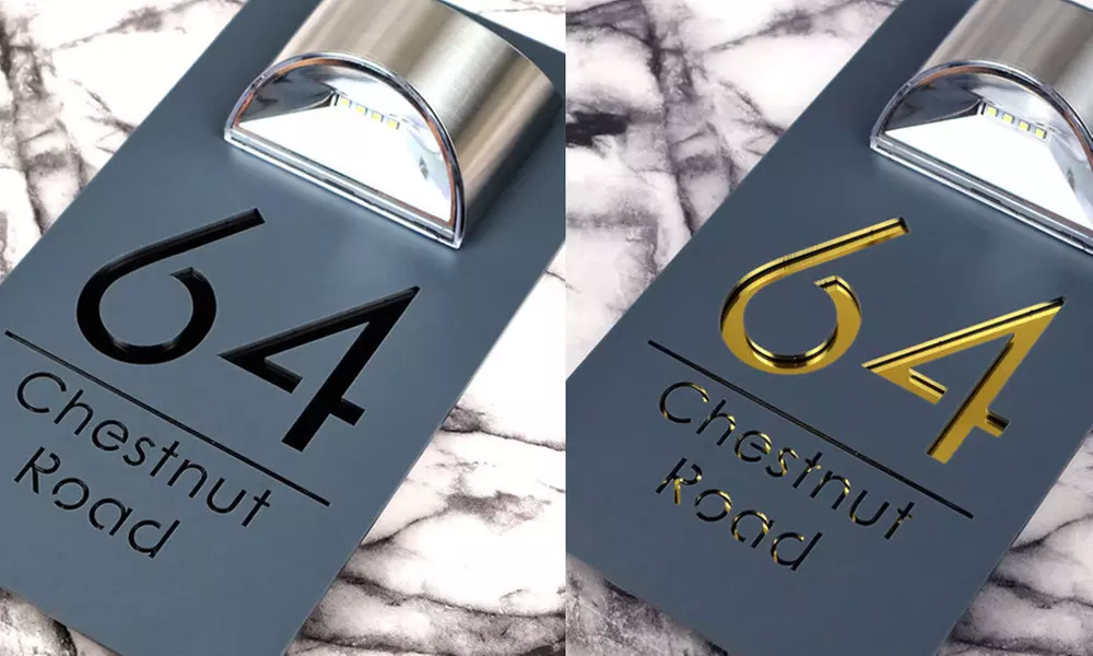 One or Two Solar House Signs