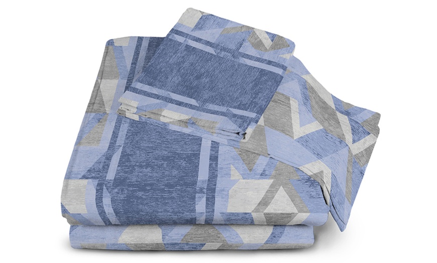 Image 14: Completo lenzuola 100% flanella di cotone Made in Italy