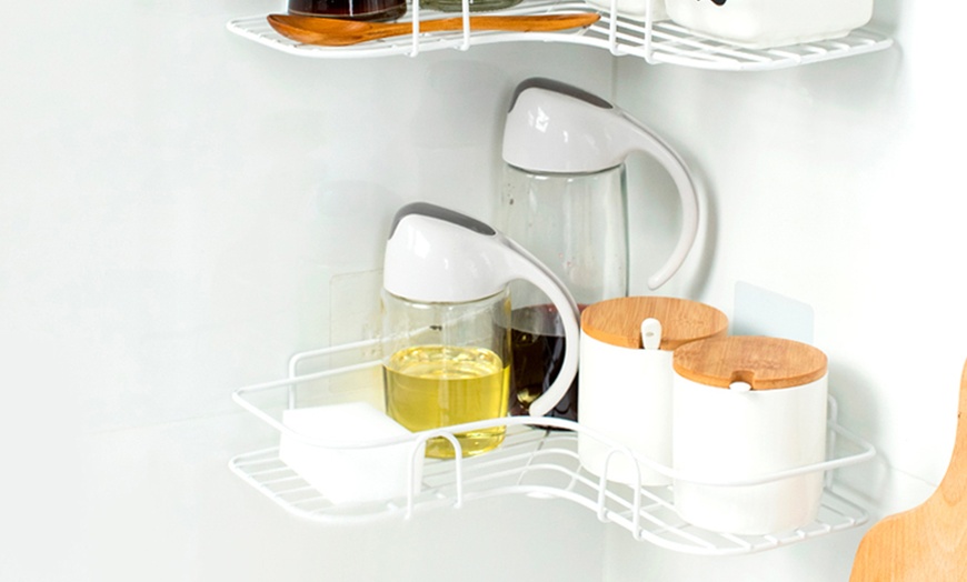 Image 13: Corner Triangular Storage Shelf