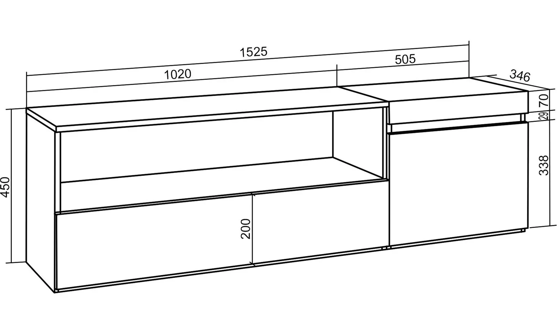Meuble TV avec ou sans cheminée électrique LED