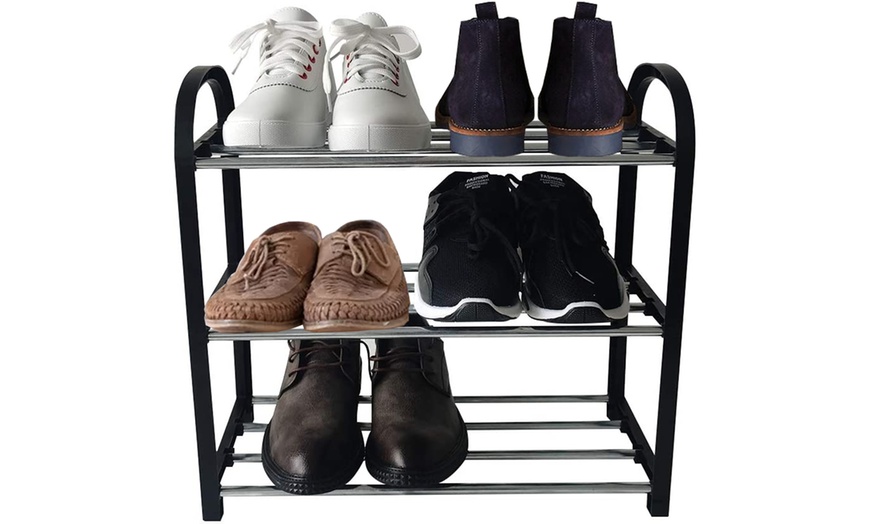 Image 5: Three-, Four- or Five-Tier Sturdy Shoe Organiser Rack