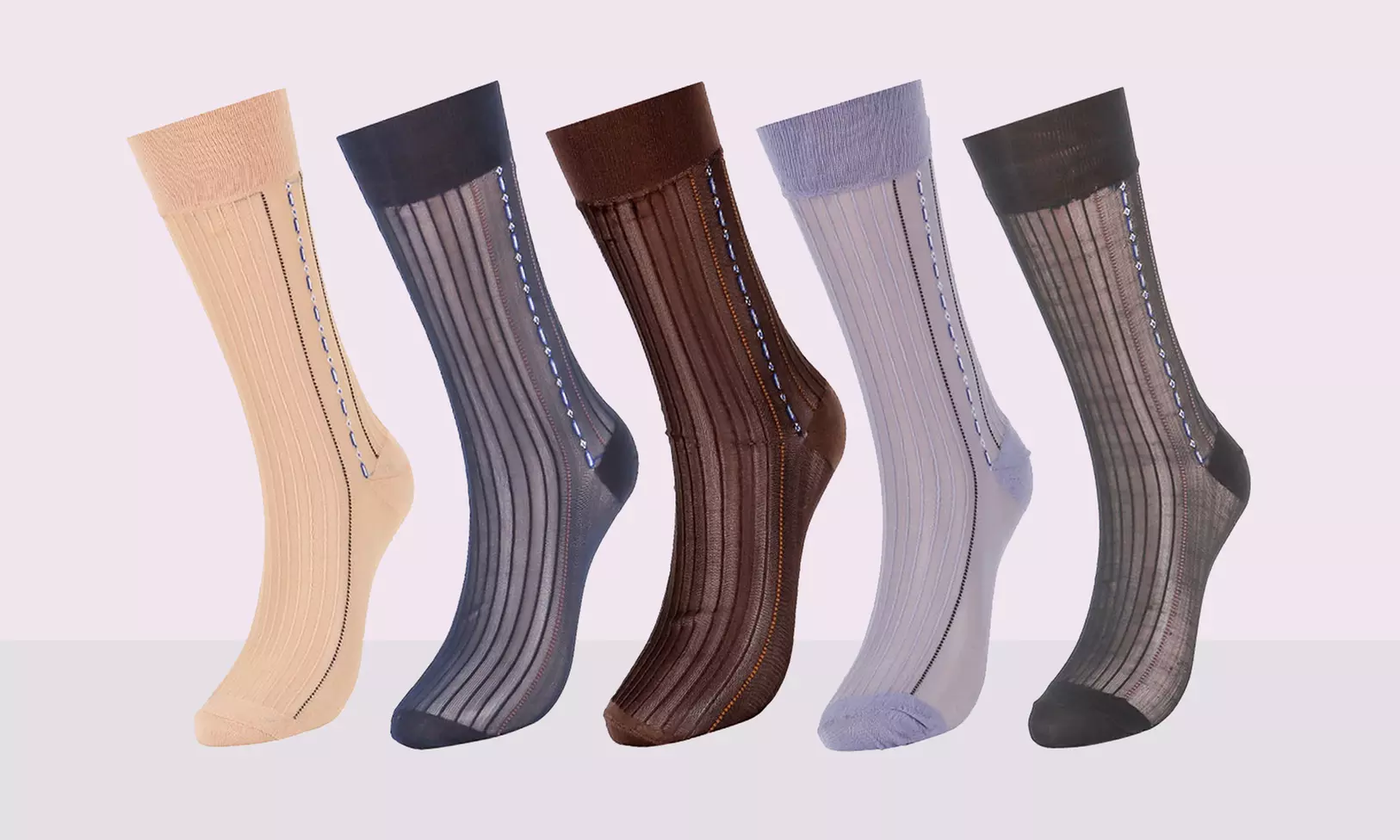 Mens Nylon Ultra Thin Dress Socks Silk Sheer Business Work Trouser Sock Mid Calf