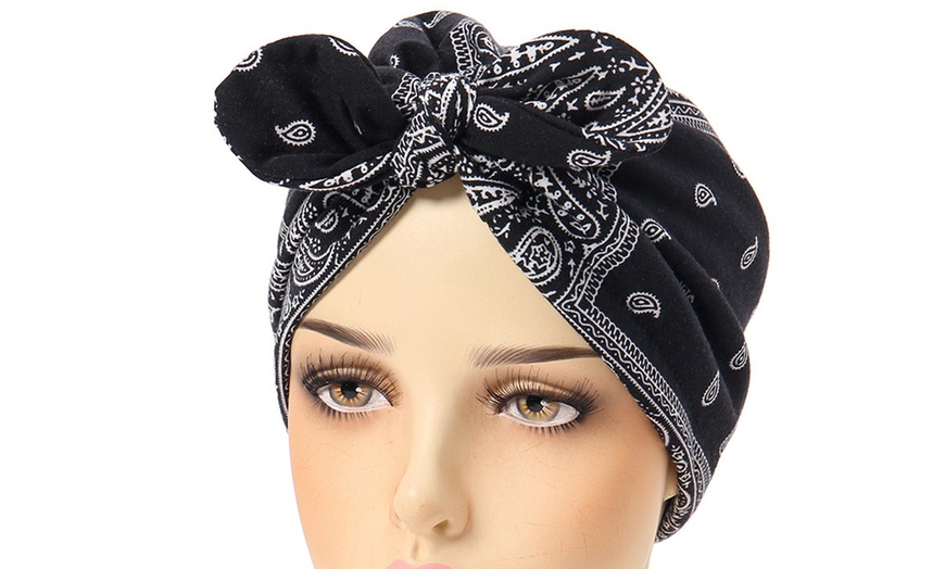 Image 1: Polyester Sleeping Cap; Satin Lining for Hair Care