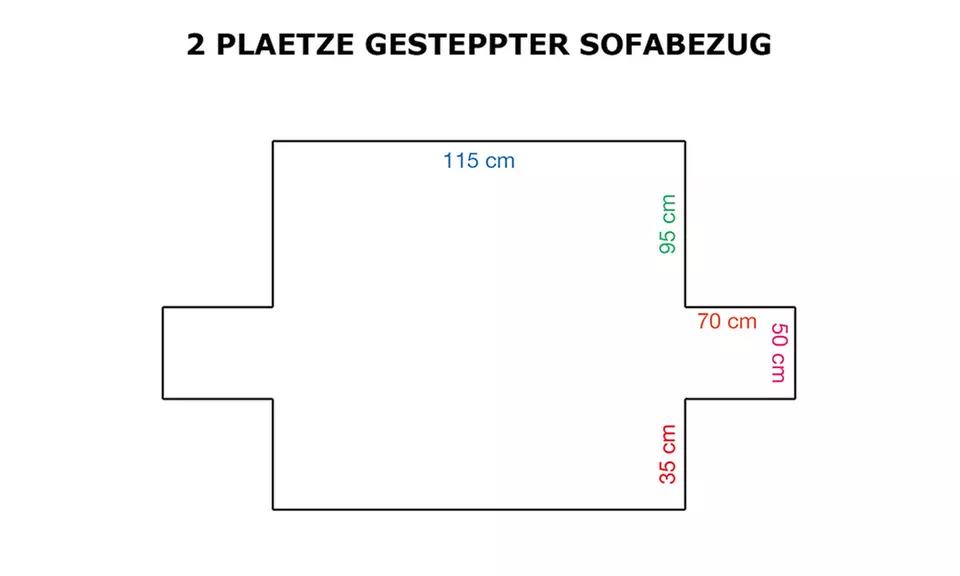 Zweifarbiger, gepolsterter Sofabezug