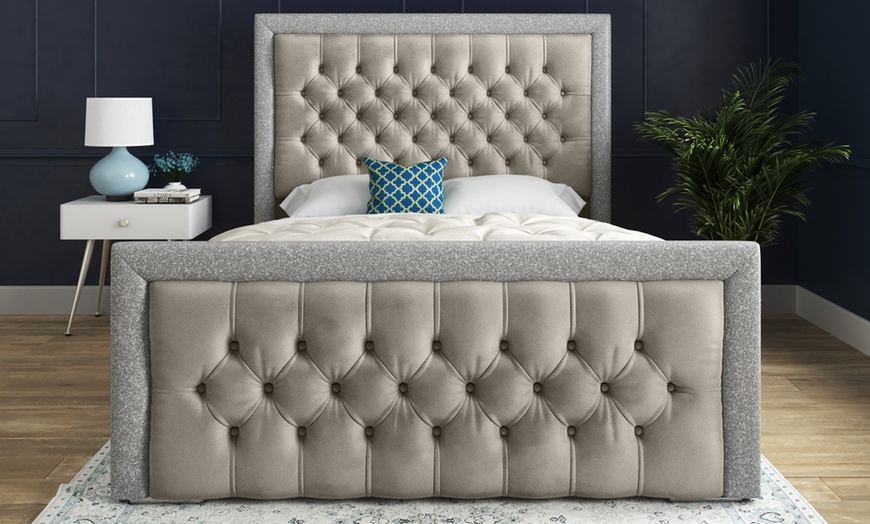Image 2: DS Living Cheltenham Upholstered Soft Velvet Bed