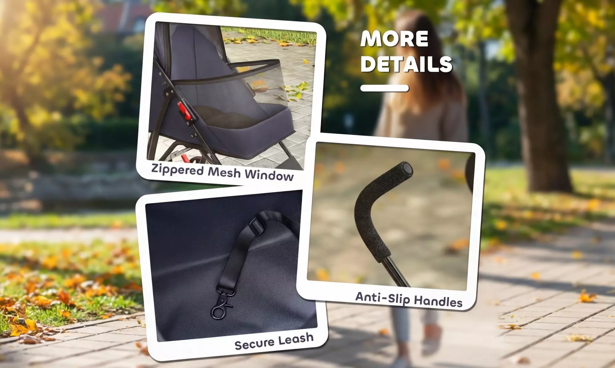 PawHut Foldable Pet Stroller with Canopy