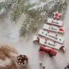 Image 4: Two Pieces Wooden Christmas Decorations Large Hanging Indoor Decor