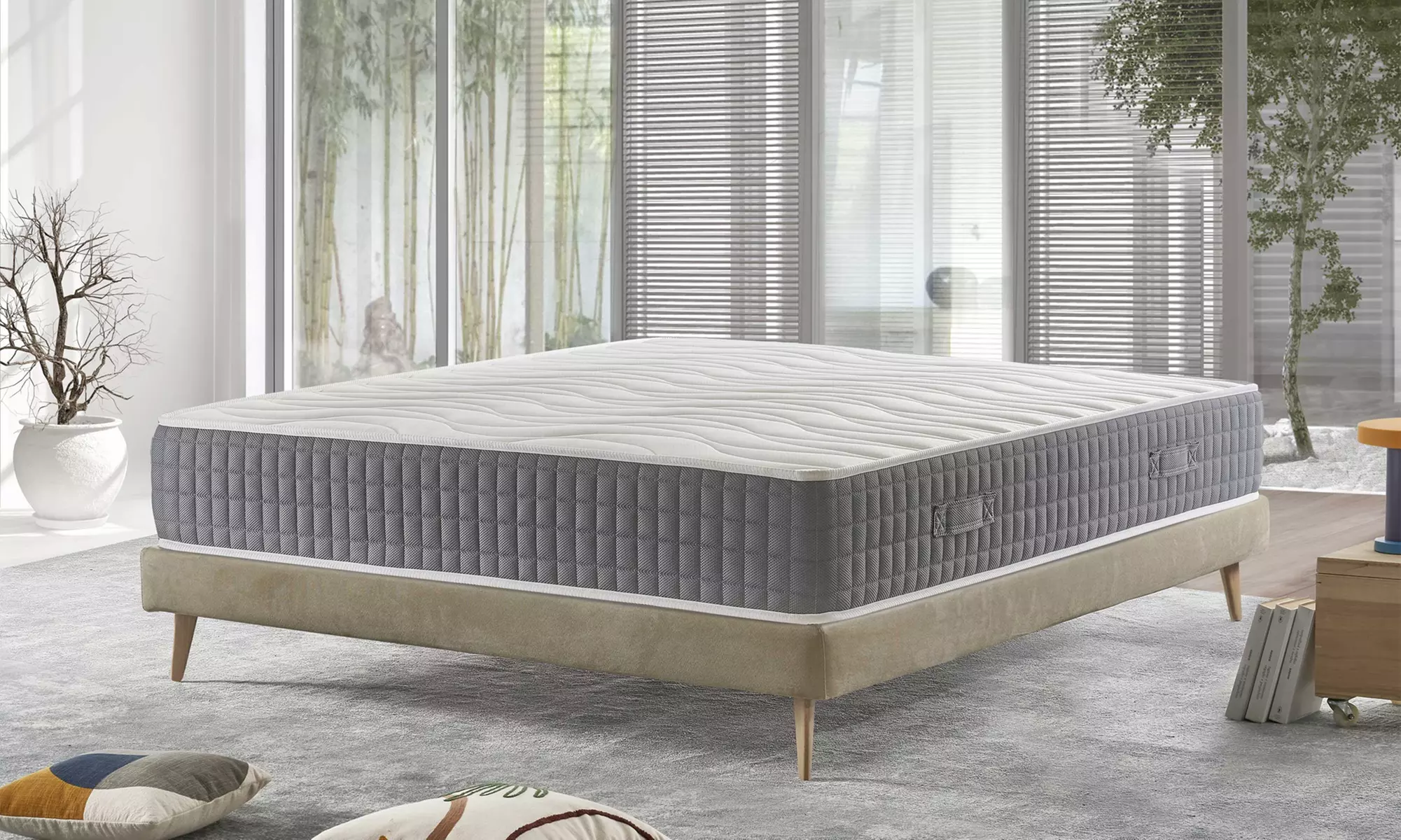 Matelas à mémoire de forme avec base à ressorts indépendants Mentor