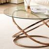 Image 1: Isabella Round Tempered Glass Coffee and Lamp or Side Table 