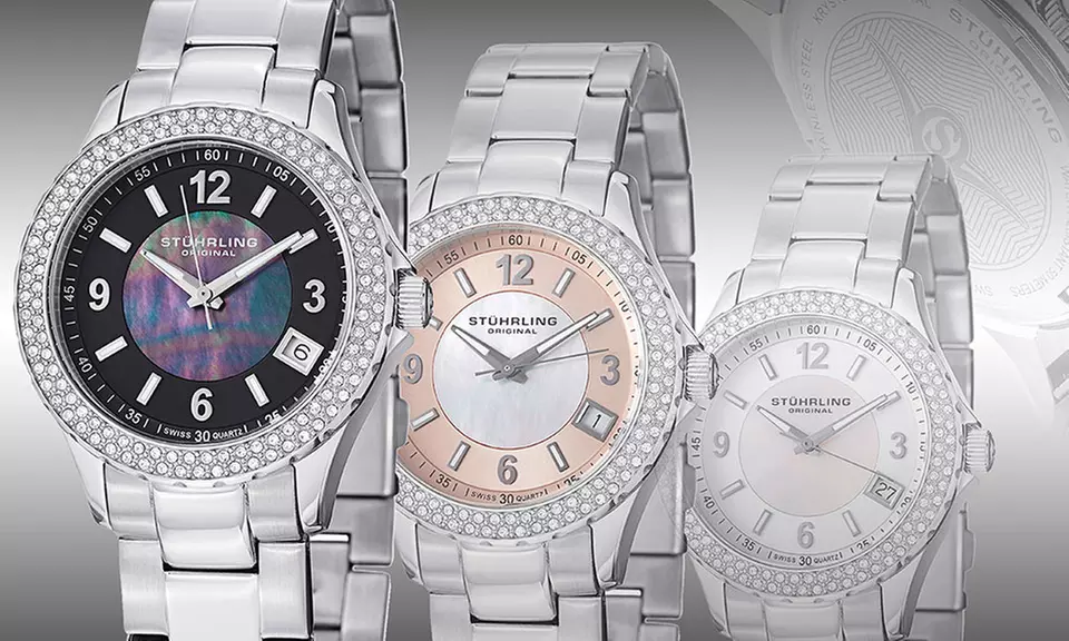 Stührling Original Women's Swiss Swarovski Crystal Dress Watch - Primary Image