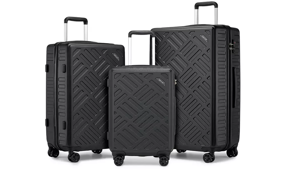 1 or 3 harde koffers met geometrisch patroon