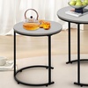 Image 7: Alivio Set of Two Round Metal Frame Coffee Tables with Wooden Top