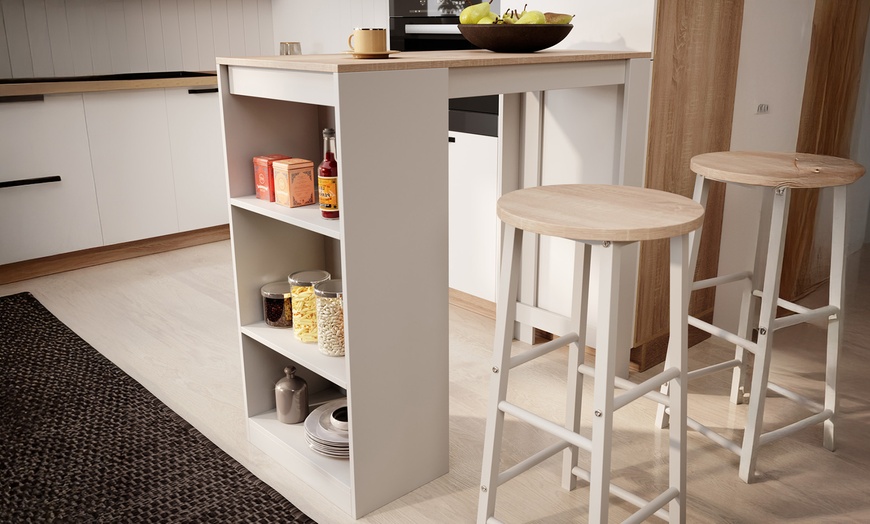 Image 13: Table haute Kyra de 110 cm avec ou sans tabouret