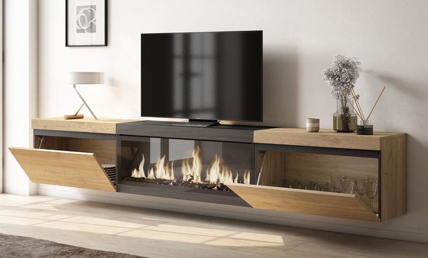 Image 21: Meuble TV suspendu avec grande capacité de rangement  