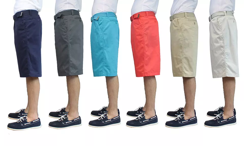Men's 100% Cotton Flat-Front Shorts - Primary Image