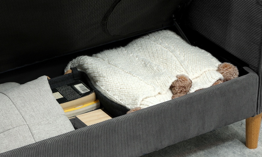 Image 2: HOMCOM Compact 2 Seater Sofas with Under Seat Storage